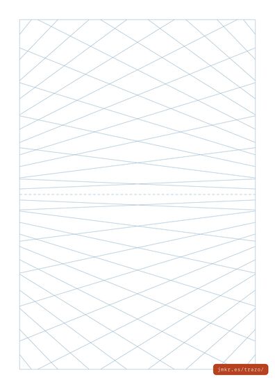 Two-point perspective grid — printable A4 PDF