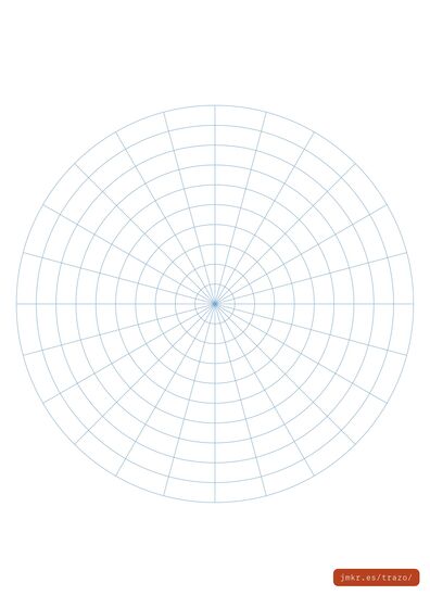 Polar radial grid page for circular and mandala work — printable PDF