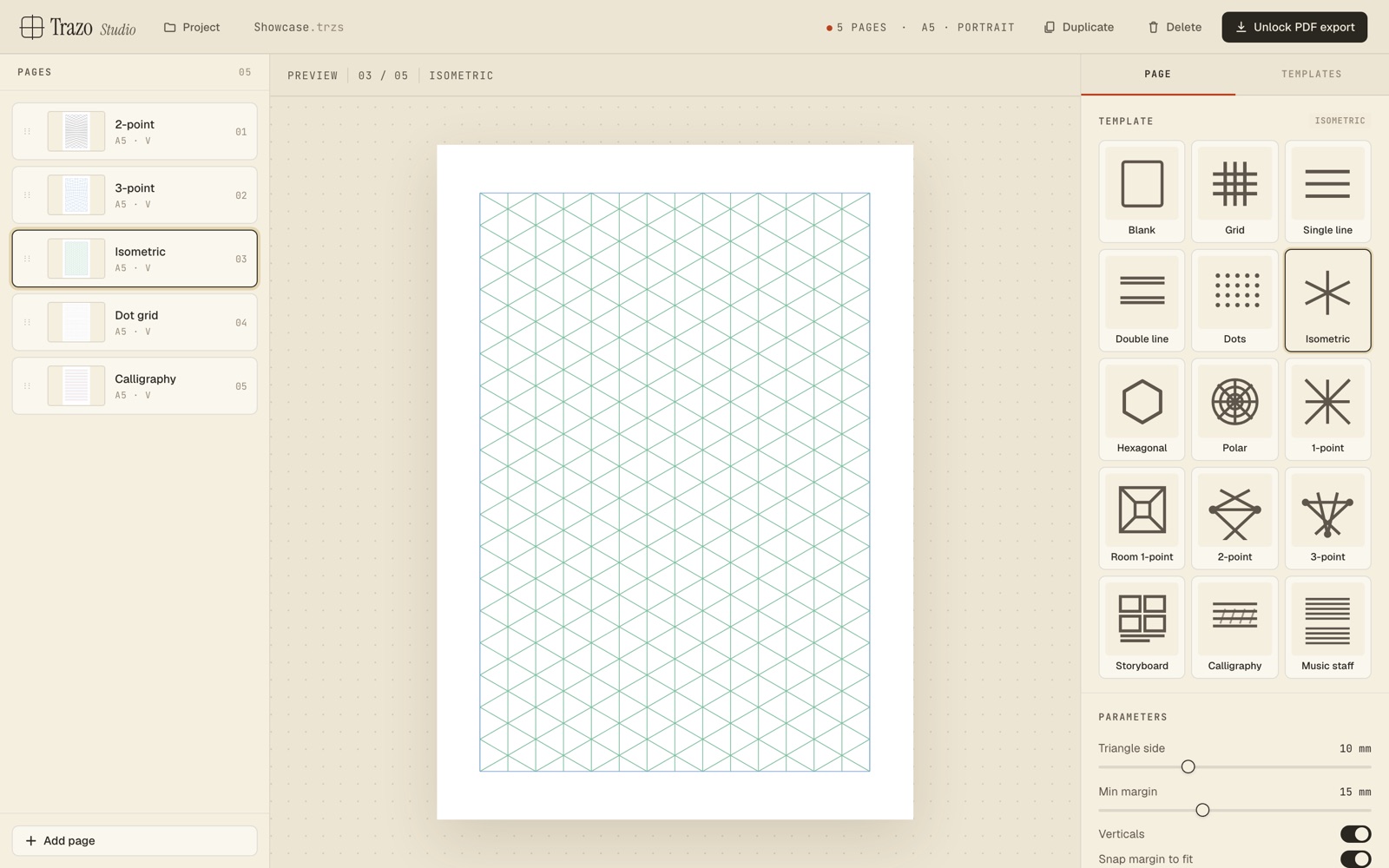 Isometric grid